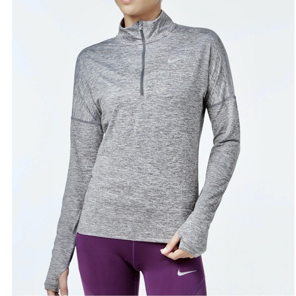 Nike Tops - Nike Women's Dry Element Running Top Gray Heather Long Sleeve Size M